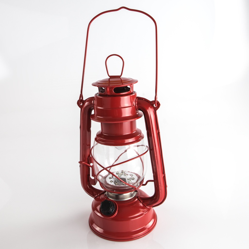 Latarenka led lampa naftowa 24 cm czerwona