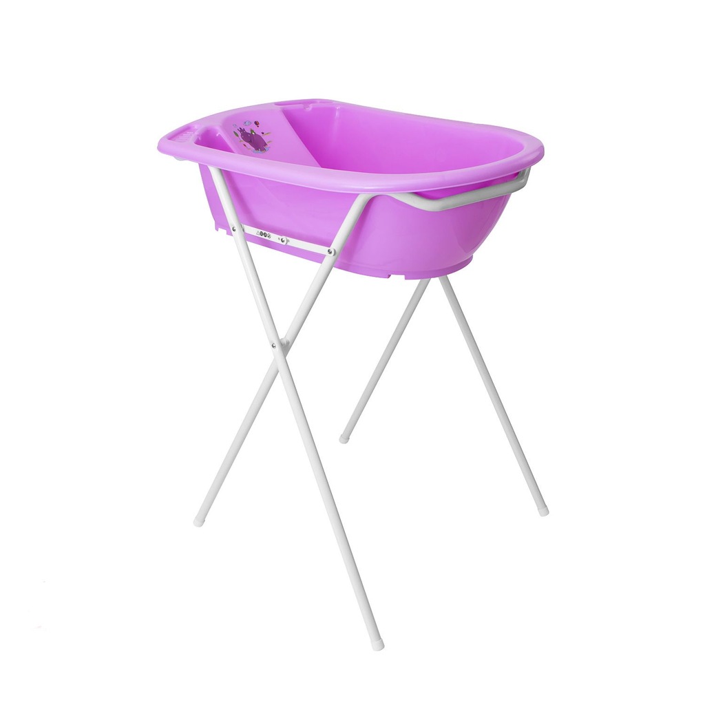 Wanienka anatomiczna HIPPO fioletowa + stojak biał