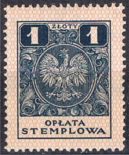 Reveue - Opłata stemplowa - 1935 rok - 1 złoty