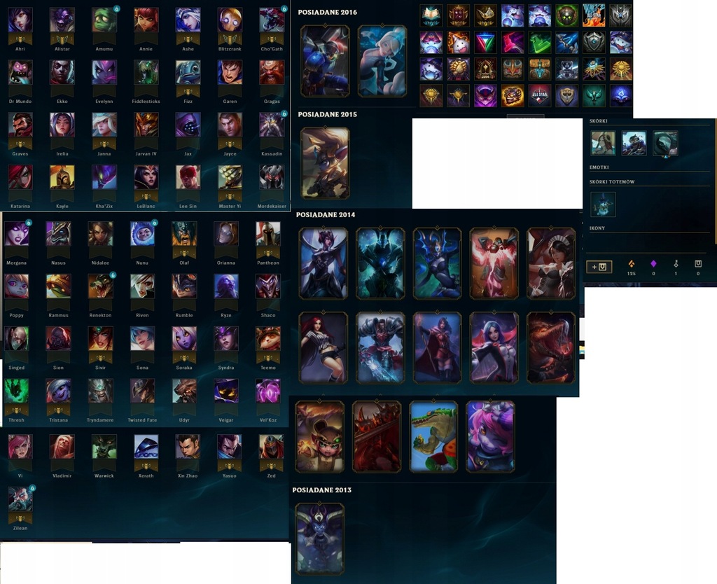 Konto League Of Legends Unranked SUPER SKÓRKI!