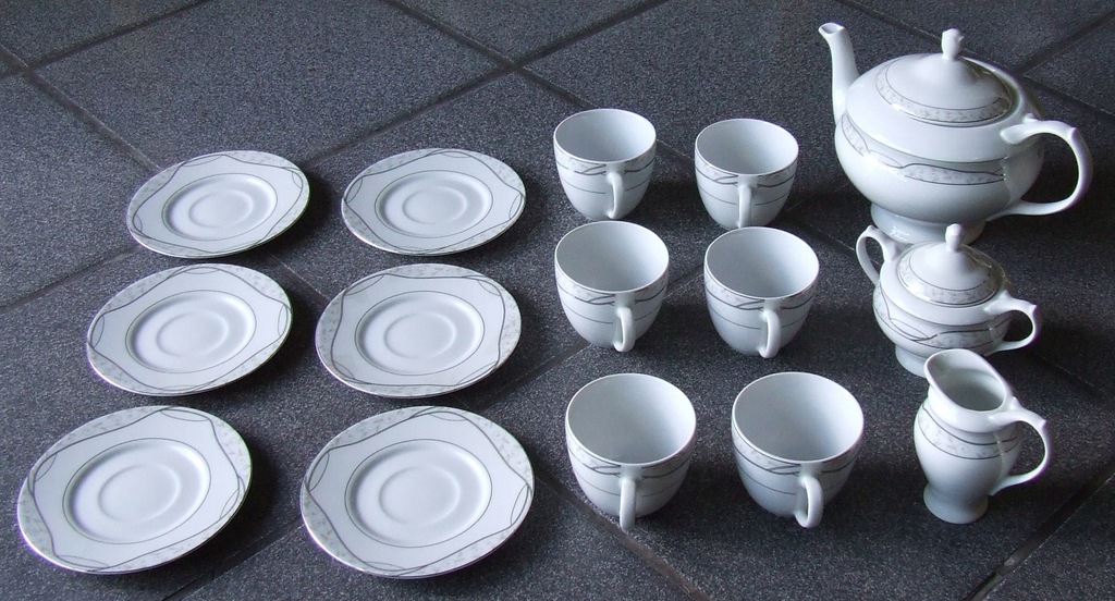Serwis do herbaty SEACE porcelana śląska na 6 osób