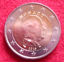 2 euro Monaco,Albert II 2016