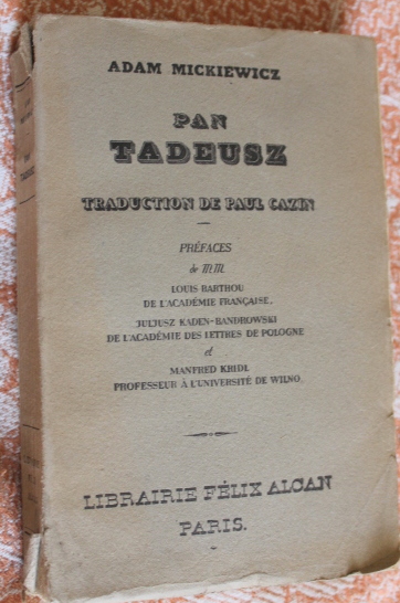 PAN TADEUSZ- MICKIEWICZ,1934, JUBILEUSZ,FRANCUSKI
