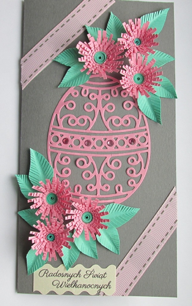 kartka ręcznie robiona wielkanoc quilling