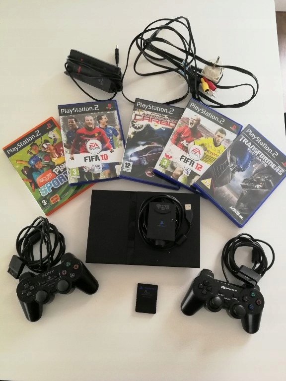 Sony PS2, 2 pady, eye toy, 5 gier, karta 8MB