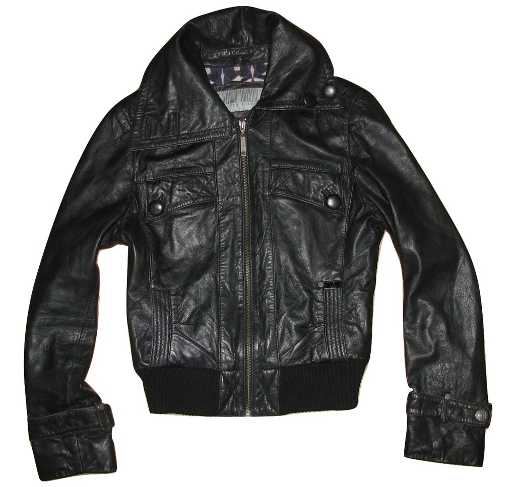 RIVER ISLAND piękna skórzana kurtka biker 38 BDB+