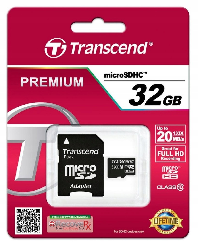 TRANSCEND MICRO SD 32GB CLASS10 + ADAPTER PREMIUM