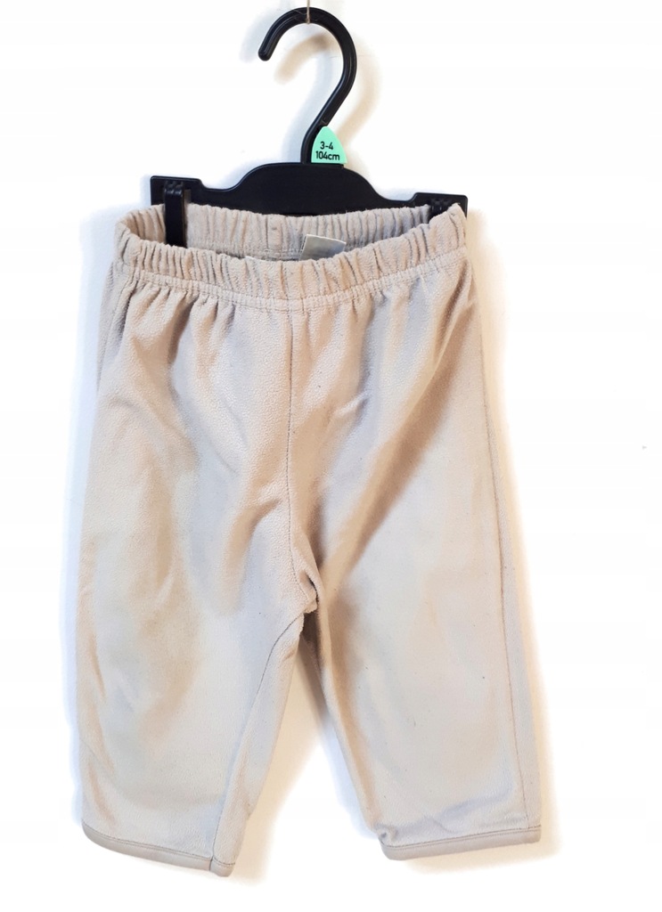KappAhl polarkowe dresowe spodnie 74 cm beżowe