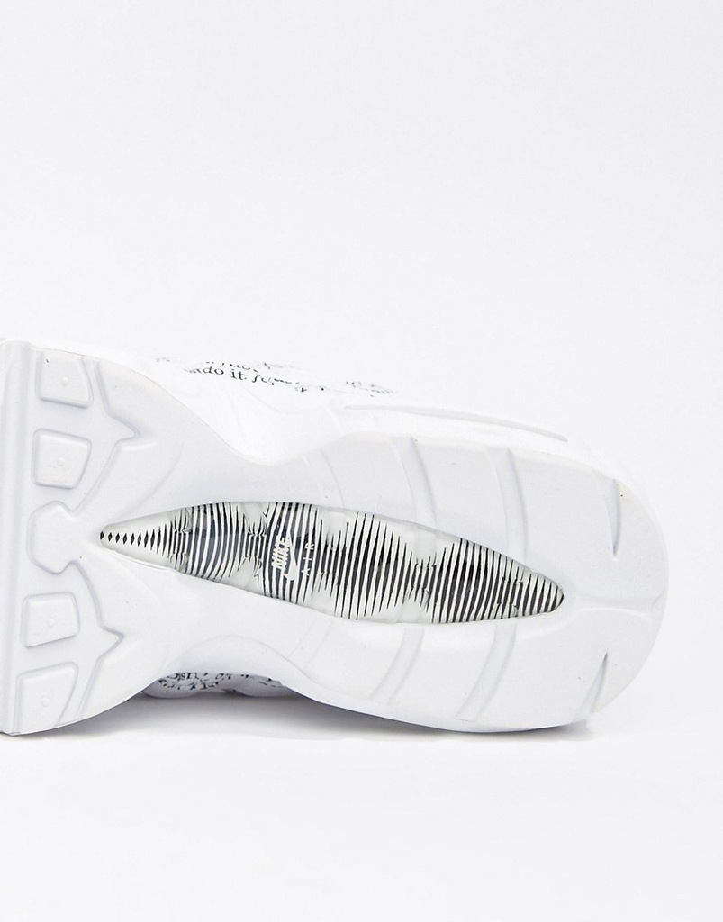nike just do it white and black newspaper print air max 95 se trainers