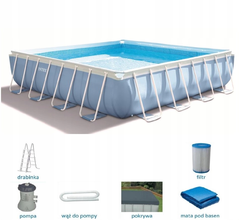 Basen stelaż. z hydroareacją 427x427cm-28764 INTEX