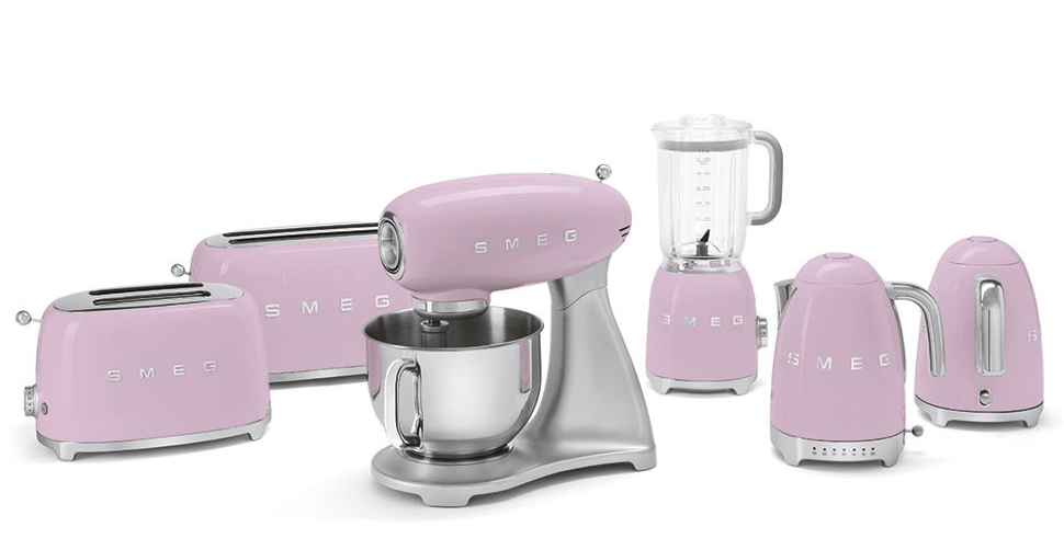 SMEG ZESTAW Mikser + Blender +Toster RÓŻOWY OUTLET