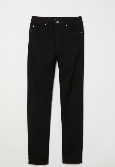 H&M czarne jeansy rurki 42 high waist wysoki