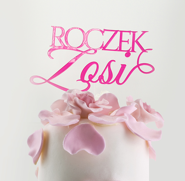 TOPPER tort URODZINY roczek KOLOR personalizacja