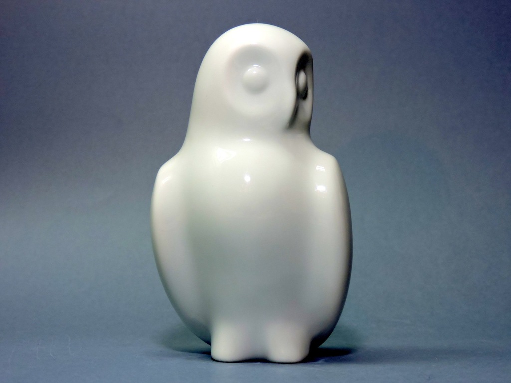 Figurka biała sowa porcelana Furstenberg 1960