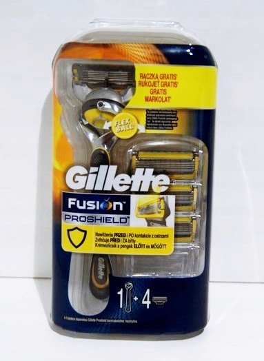 GILLETTE FUSION PROSHELD ŻÓŁTA + 4 WKŁ. #JAK NOWA