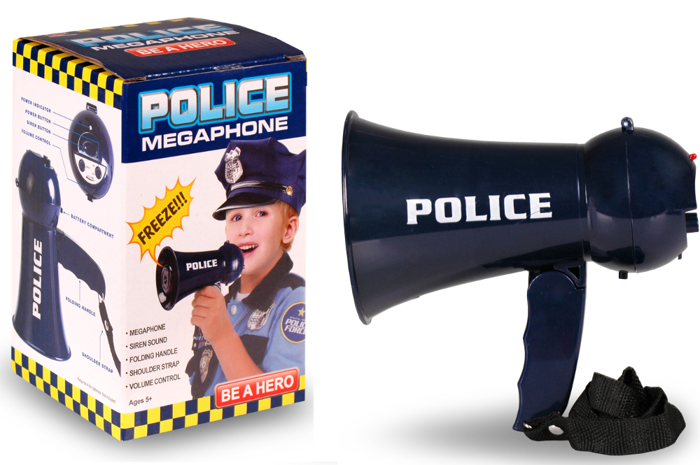 MEGAFON głośnik POLICJA syrena i mikrofon tuba