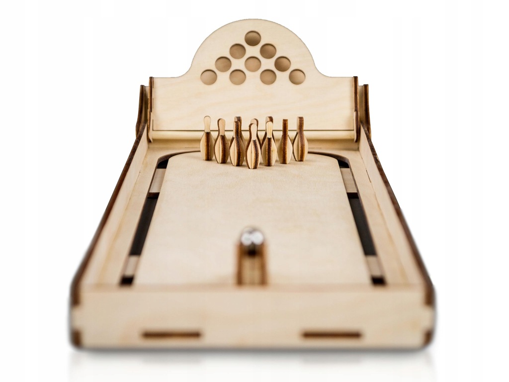 MINI KRĘGLE gra biurkowa drewno BOWLING na prezent