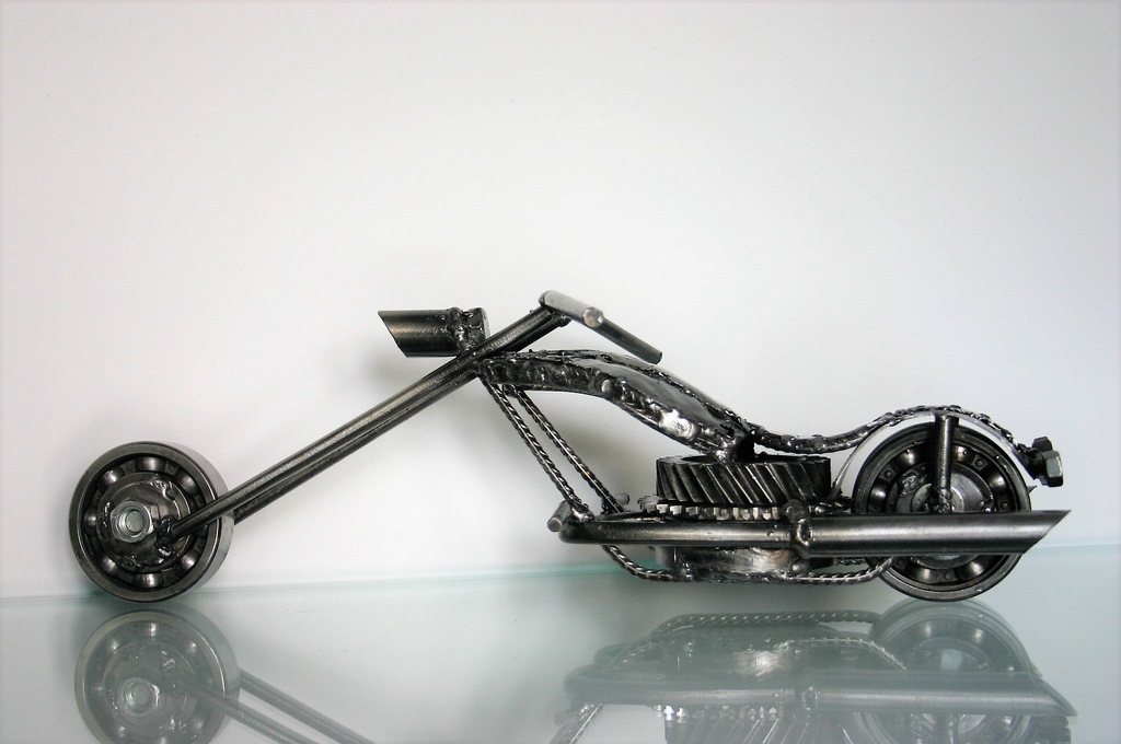 Motocykl, motor, chopper, model, stalowy, 45 cm