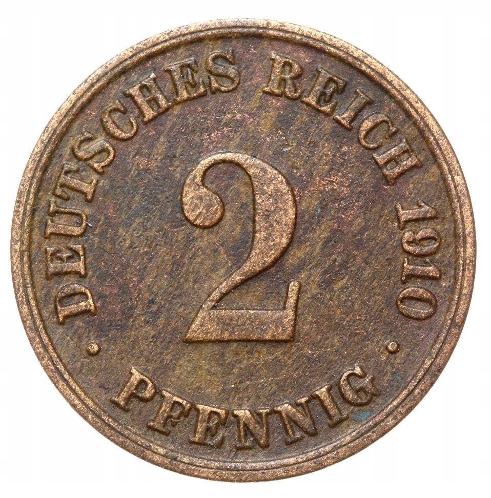 Niemcy - moneta - 2 Pfennig 1910 D