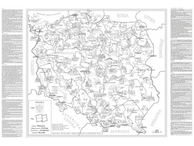 KOLOROWANKA XXL 1,4x1m mapa Polski - Odb Kraków