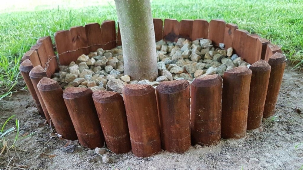 Płotek drewniany palisada rollborder 200x30 brąz