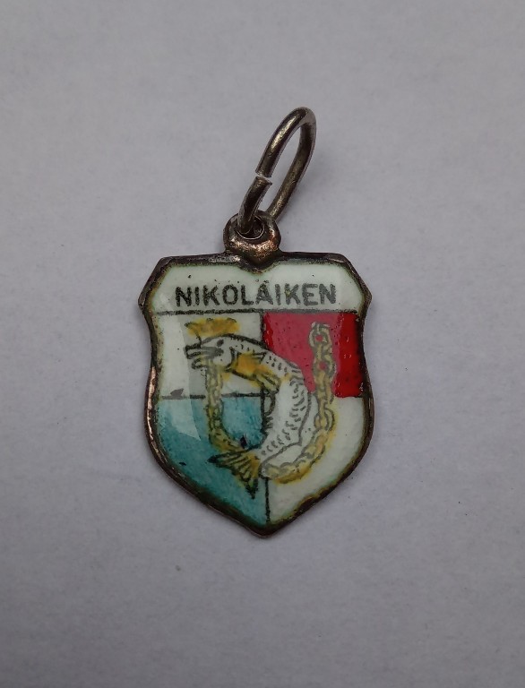 Mikołajki Nikolaiken Herb zawieszka SREBRNA!