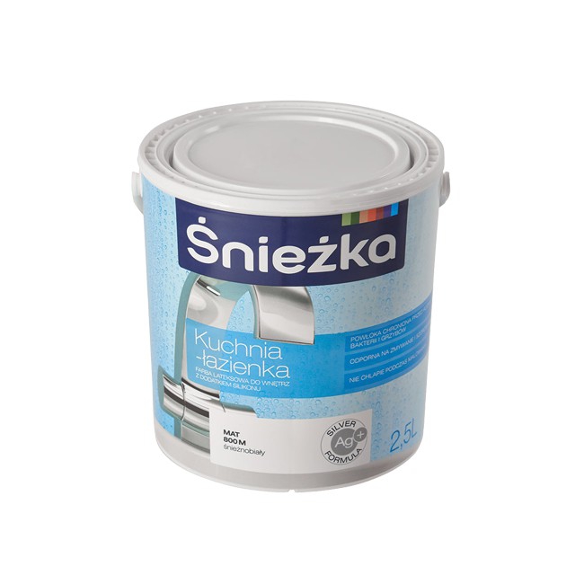 LATEKSOWA KUCHNIA ŁAZIENKA BIAŁA MATOWA 5L ŚNIEŻKA