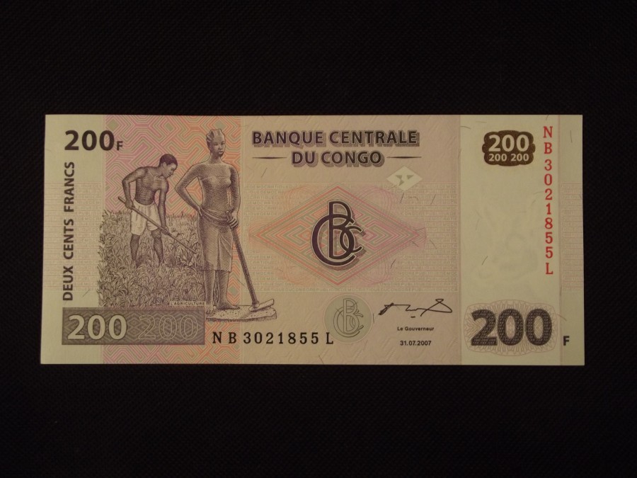 Kongo 200 franków 2007 P-99 UNC