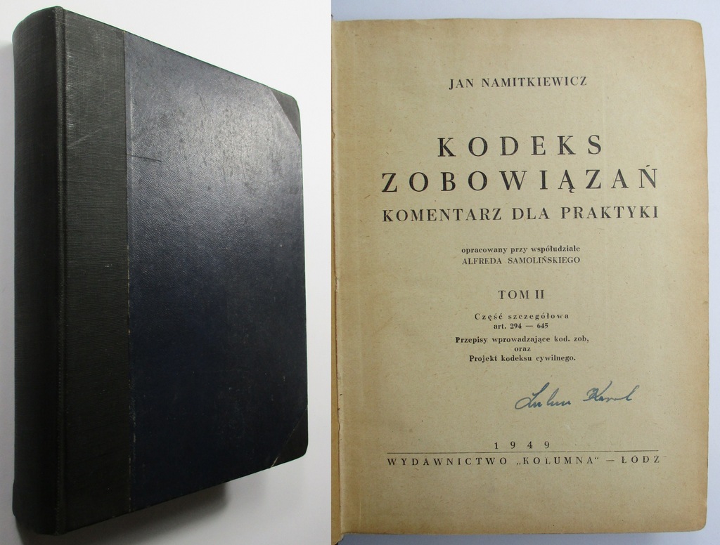 Kodeks zobowiązań, KOMENTARZ, tom 2, Namitkiewicz