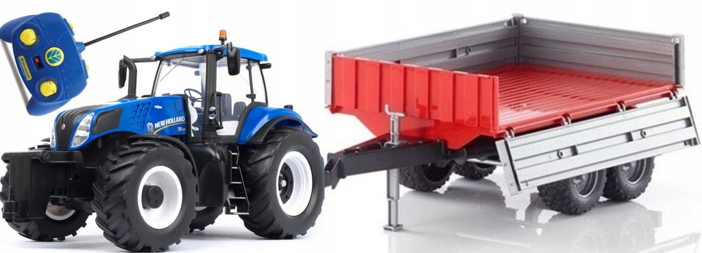 Traktor New Holland sterowany przyczepa Bruder