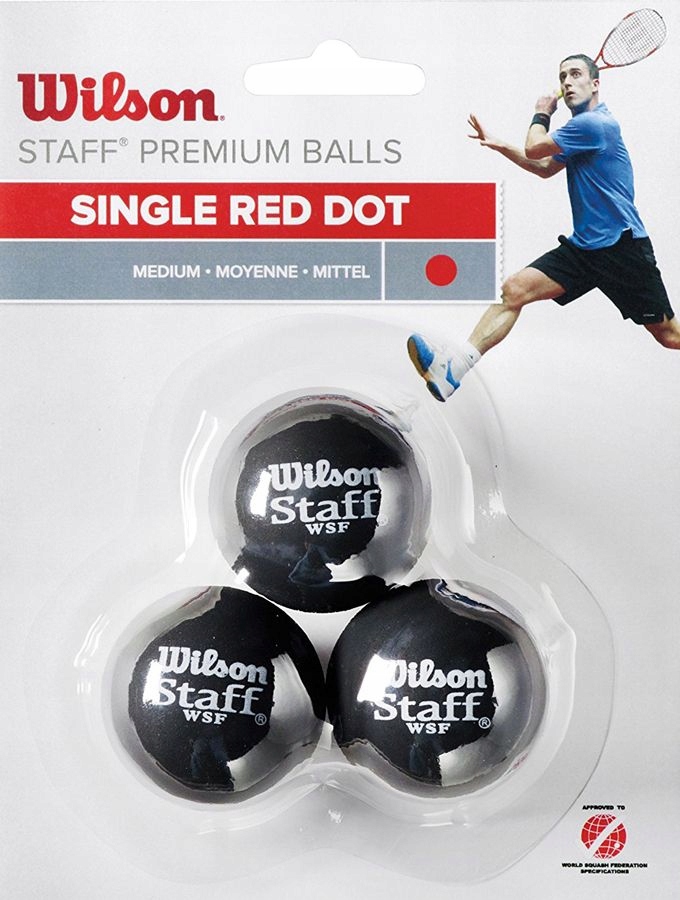 Piłka squash WILSON Squash 3-Pak Single Red Dot