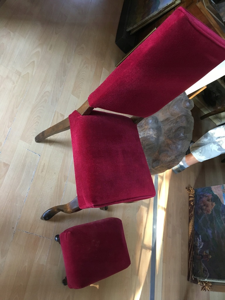 krzesło ludwik tapicerowane lata 60te.