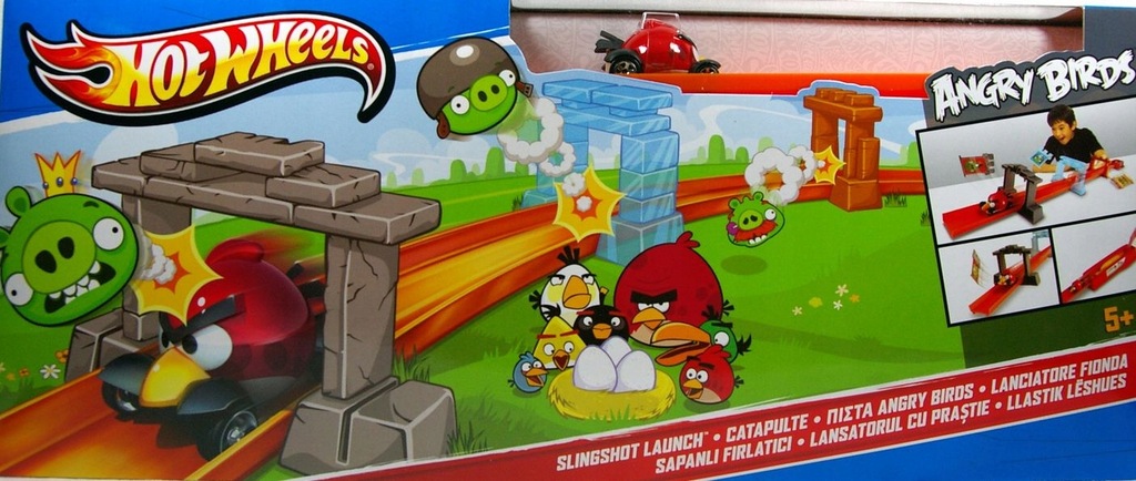 ANGRY BIRDS HOT WHEELS Z WYRZUTNIĄ GRA MATTEL