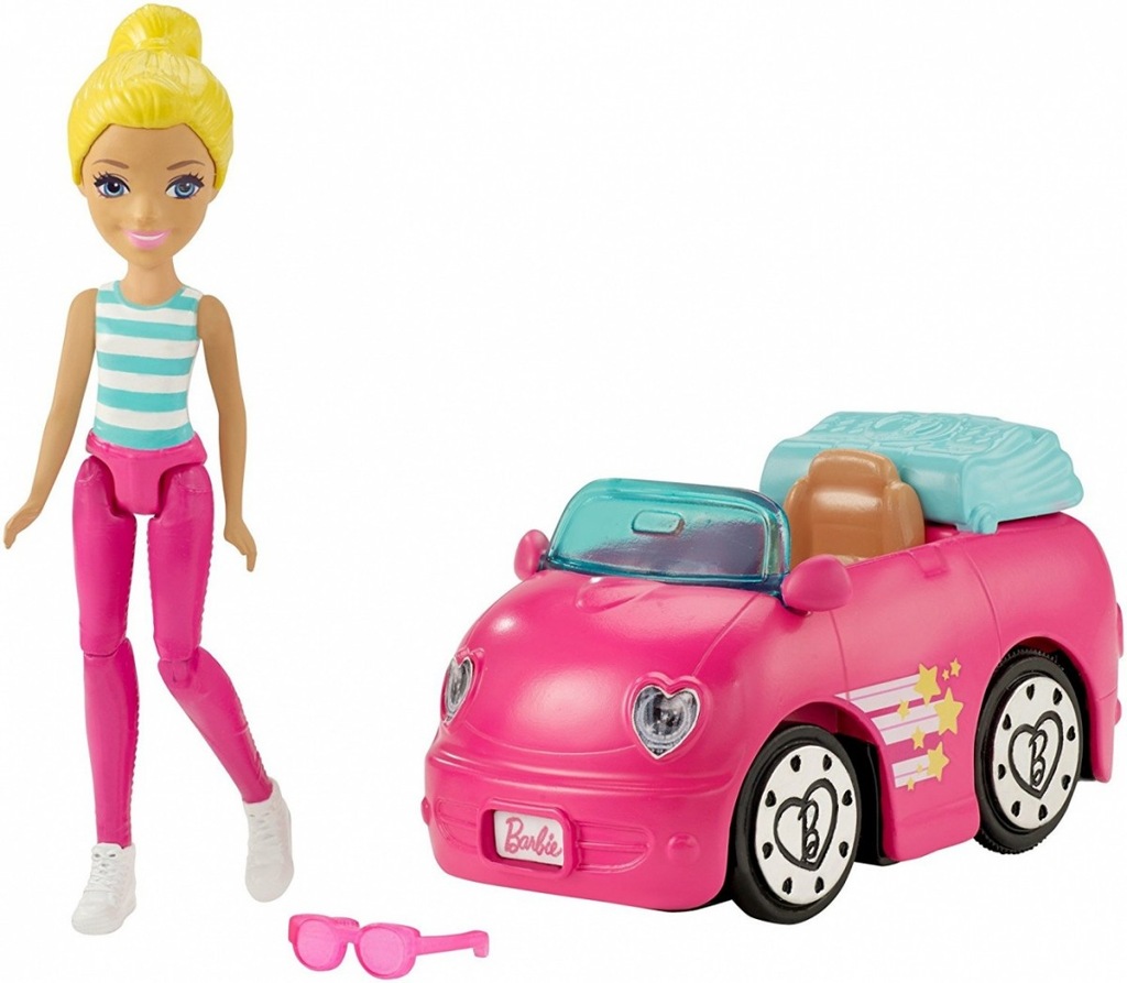 Mattel BARBIE On The Go Różowy samochód + Lalka