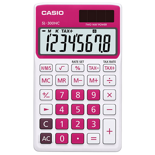 KALKULATOR KIESZONKOWY CASIO 300NC FUKSJA + etui