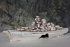 BISMARCK STATEK WRAK ozdoba do akwarium 172