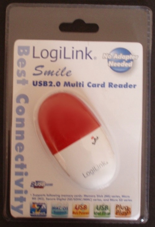 Multi czytnik kart USB stick 'Smile' czerwony