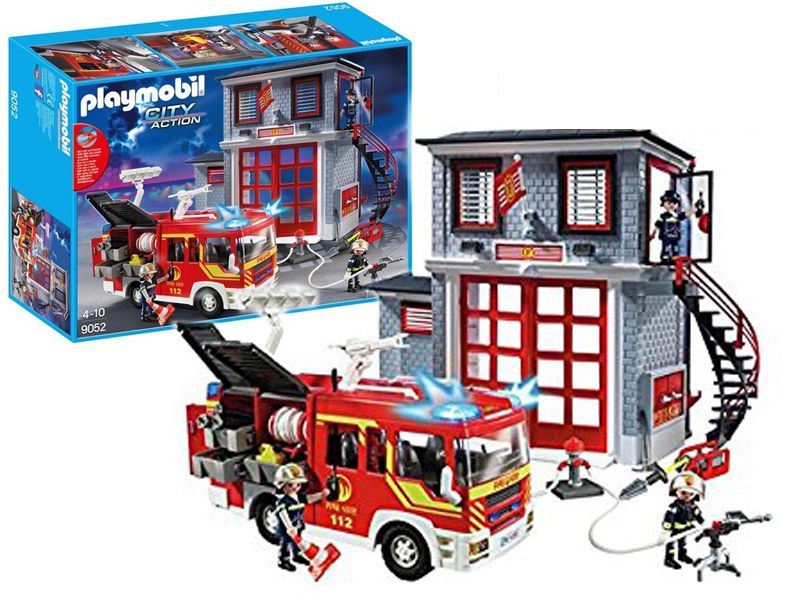 Playmobil 9052 fire station hot sale superset