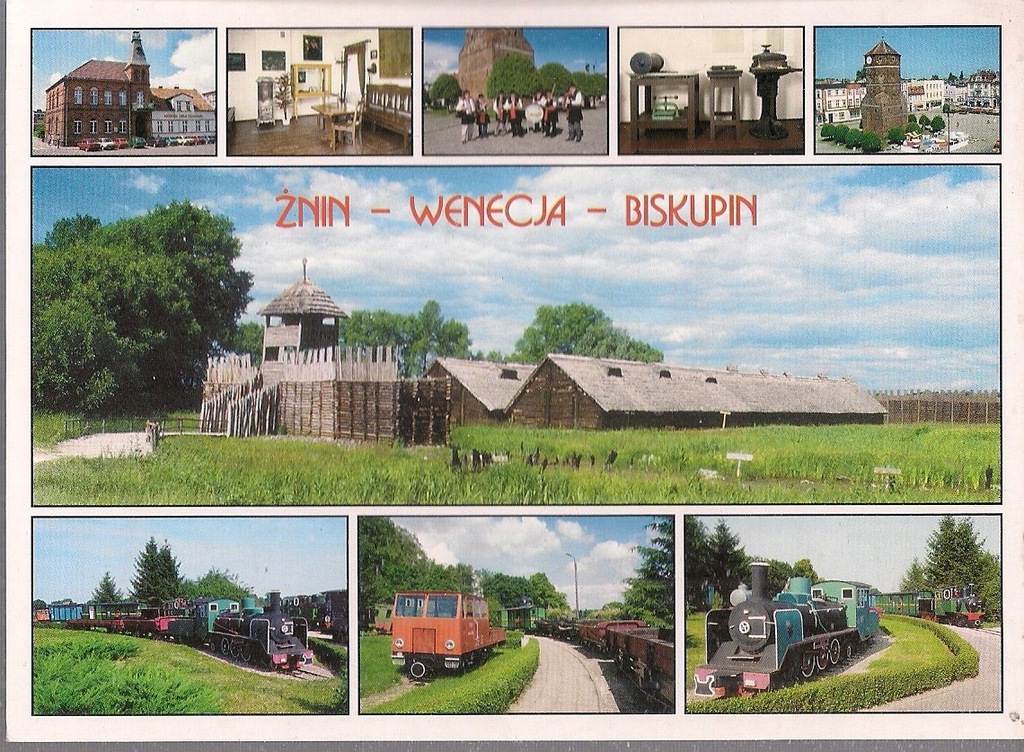 ŻNIN WENECJA BISKUPIN Osada Parowozy STEMPEL
