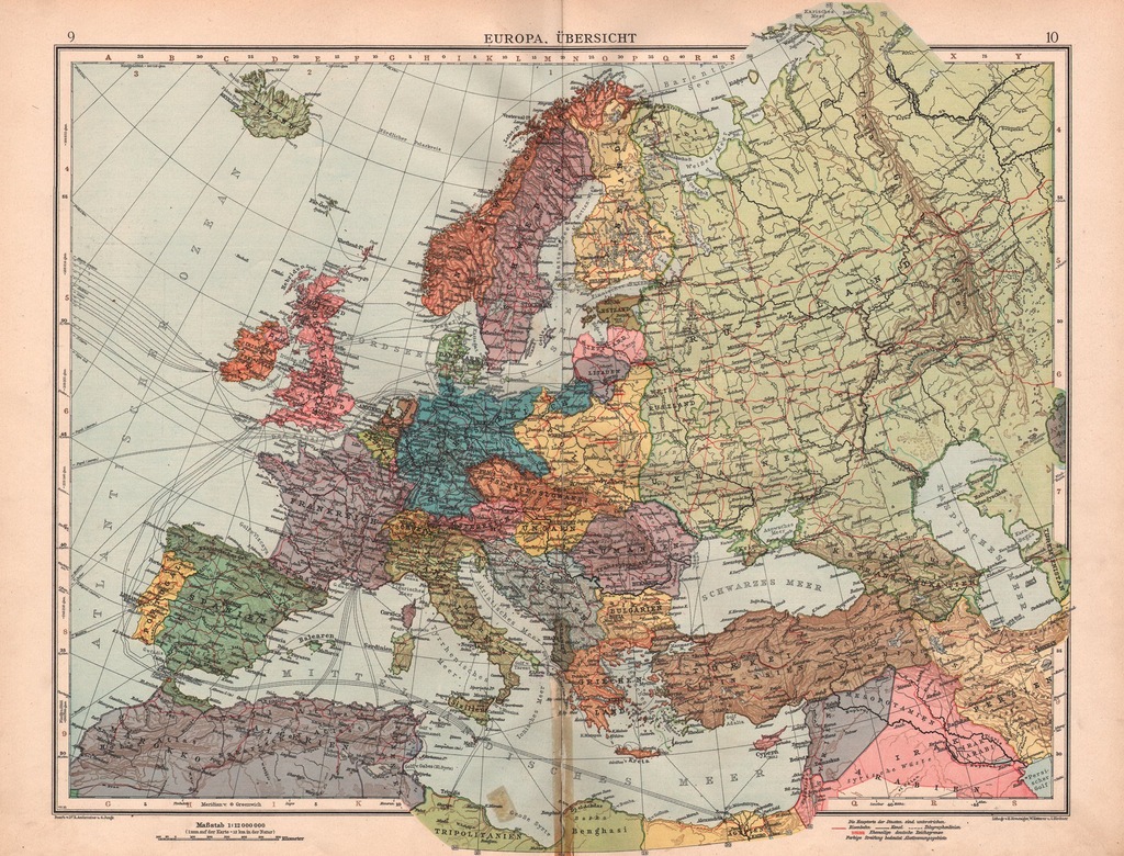 mapa europy 1930 rok EUROPA. DUŻA EFEKTOWNA MAPA 1930 rok ORYGINAŁ   7307009903 