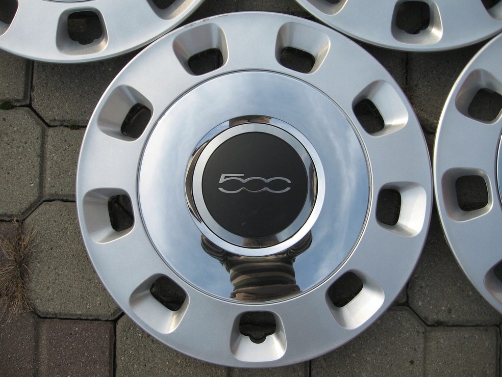 JAK NOWE KOŁPAKI FIAT 500 CHROM 14 cali ORYGINALNE