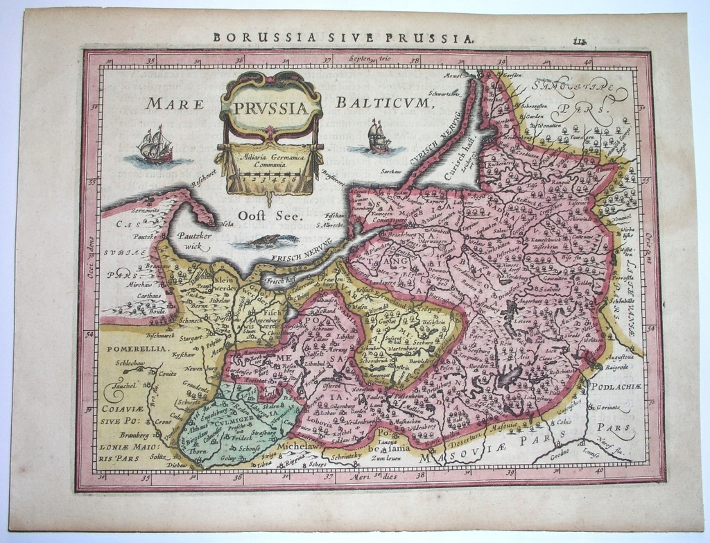 1628 MAPA POLSKA PRUSY Gdańsk Olsztyn Toruń Gdynia
