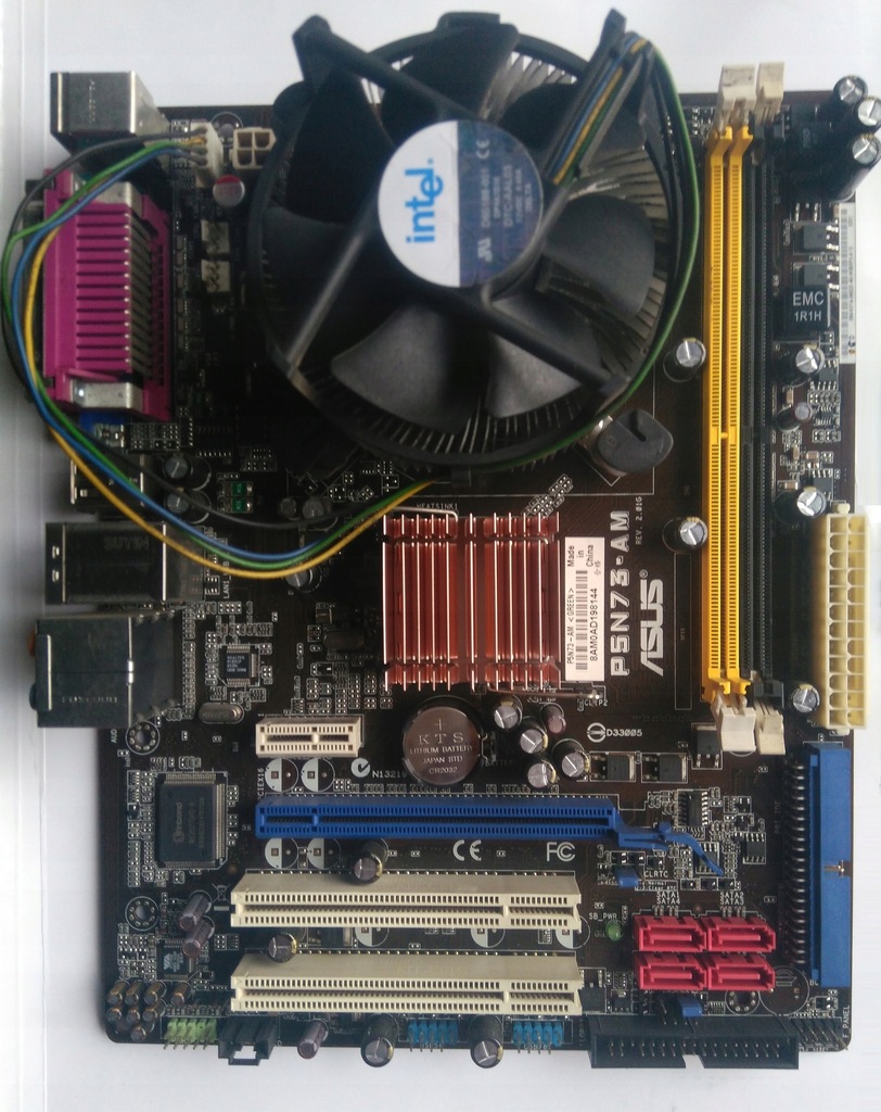 Płyta główna ASUS P5N73-AM + procesor i chłodzenie