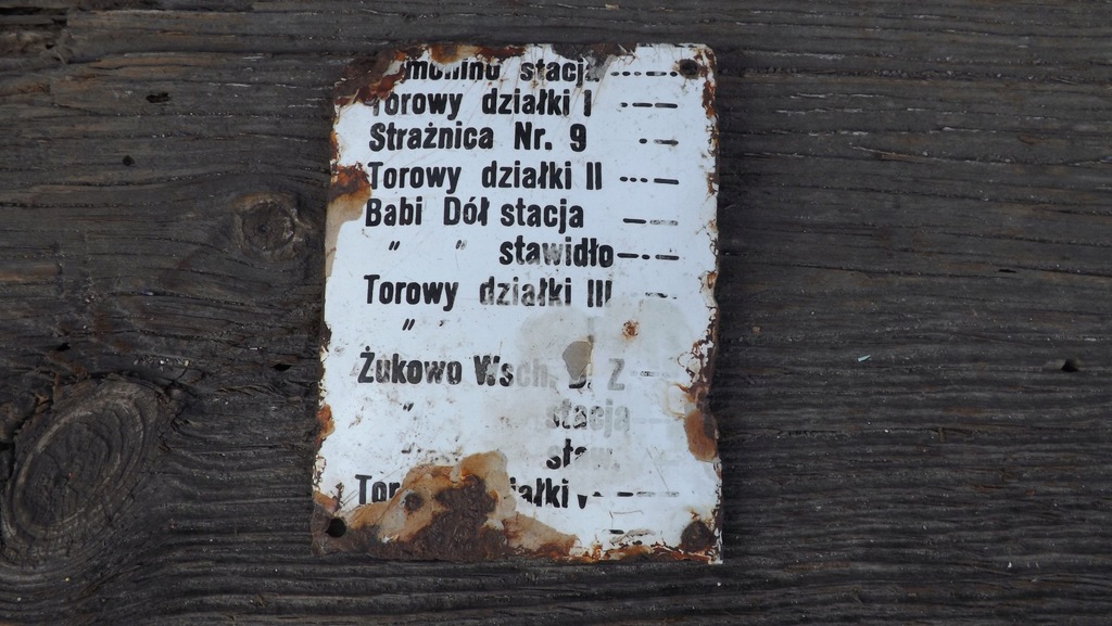EMALIOWANA TABLICZKA Z WAGONU PKP BABI DÓL I INNE
