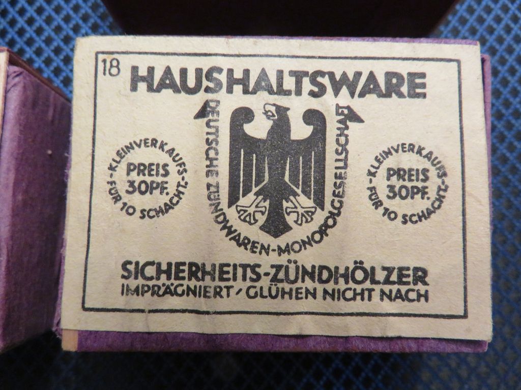 Zapałki  Haushaltsware,  Wehrmacht, III Rzesza. .
