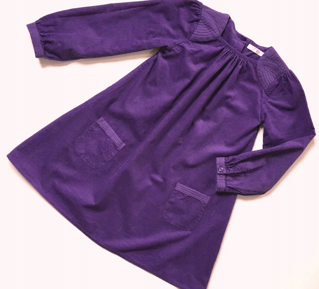 M&S sztruksowa sukienka fiolet 110 4-5 lat