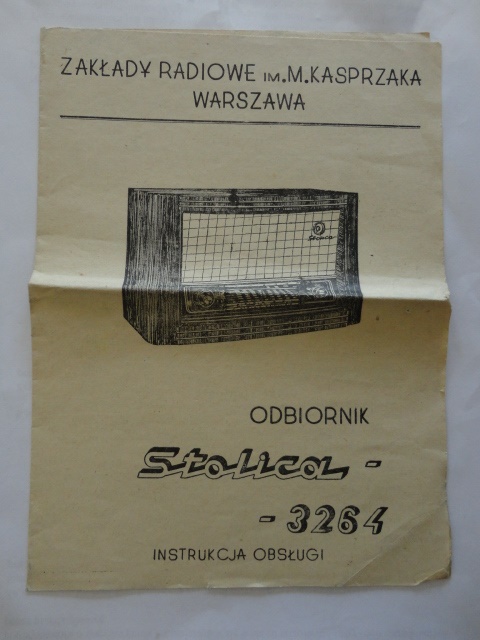 RADIO STOLICA 3264 INSTRUKCJA OBSLUGI KASPRZAK