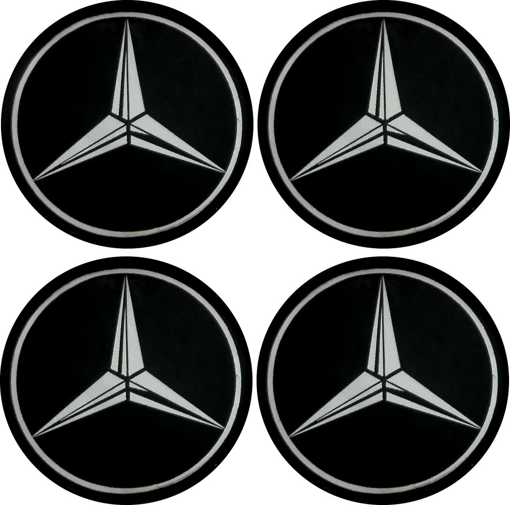 Naklejki na kołpaki emblemat Mercedes 56mm cz lam