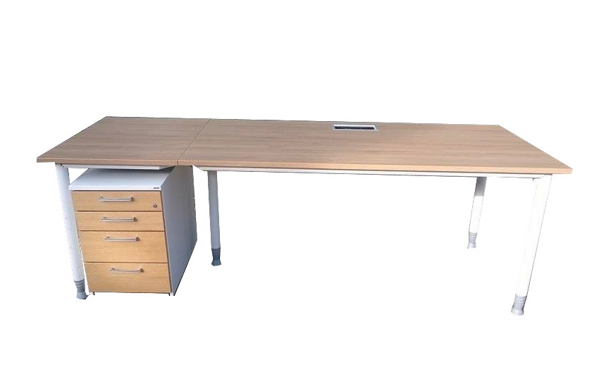 KINNARPS BIURKO 220x80 + KONTENER MOBILNY DĄB 