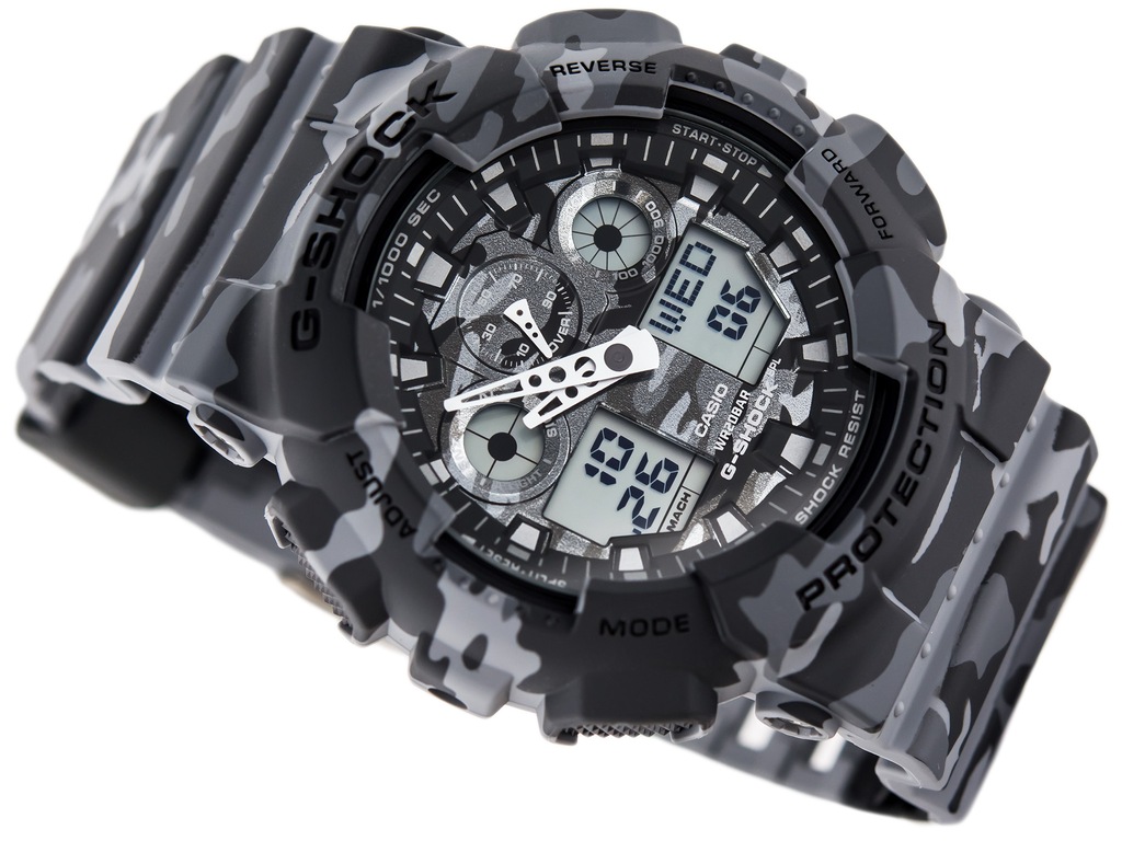 ZEGAREK CASIO G-SHOCK GA-100 SZARY MORO WOJSKOWY